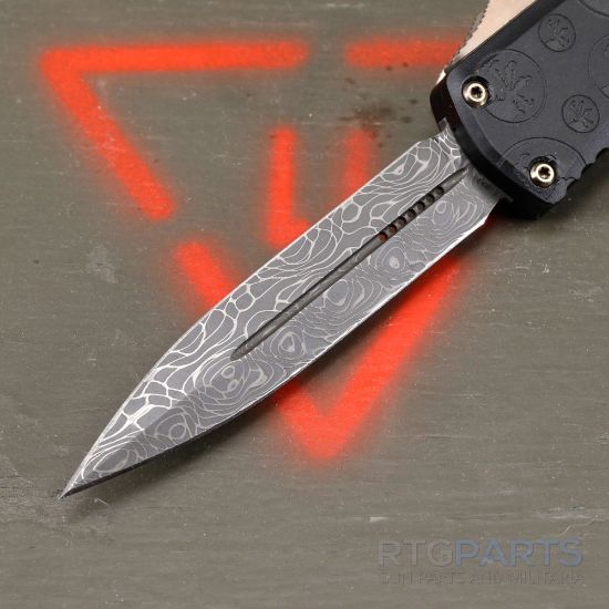 Picture of MICROTECH HERA II MINI SIGNATURE SERIES, D/E OTF, DAMASCUS, CLAW BURST DEEP ENGRAVED, 3 INCH, 1702M-16CBS