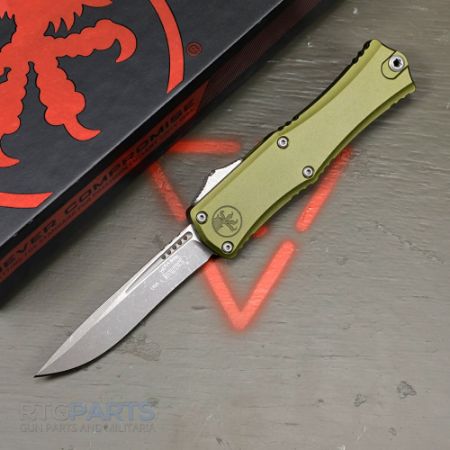 Picture of MICROTECH HERA II MINI S/E RECURVE OTF, AUTOMATIC KNIFE, OD GREEN, 3 INCH, APOCALYPTIC, 1705M-10APOD