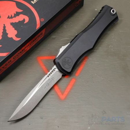 Picture of MICROTECH HERA II RECURVE OTF AUTOMATIC KNIFE, BLACK, 4 INCH, APOCALYPTIC, 1705-10AP