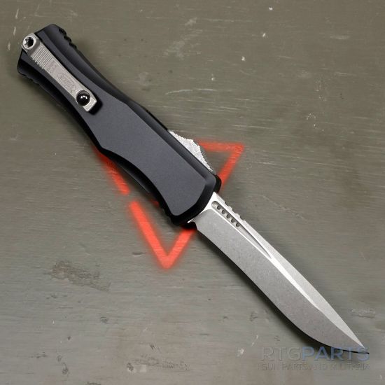 Picture of MICROTECH HERA II RECURVE OTF AUTOMATIC KNIFE, BLACK, 4 INCH, APOCALYPTIC, 1705-10AP