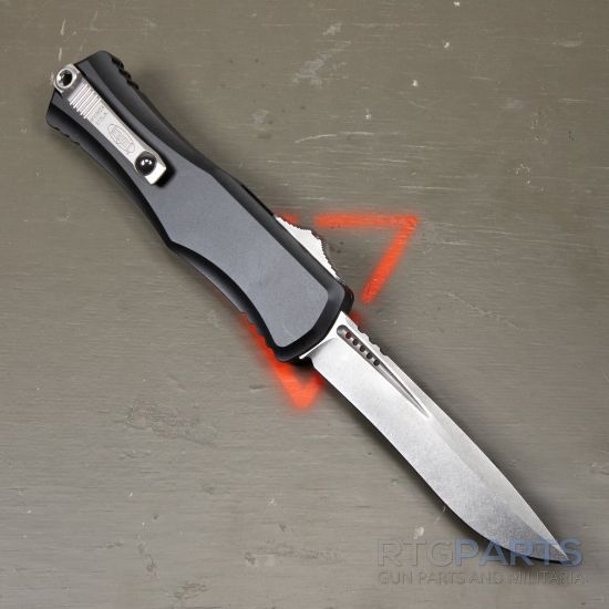 Picture of MICROTECH HERA II RECURVE OTF AUTOMATIC KNIFE, BLACK, 4 INCH, STONEWASH, 1705-10