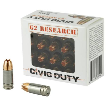 Picture of G2 RESEARCH CIVIC DUTY 9MM 94GR HOLLOW POINT,  20RD BOX