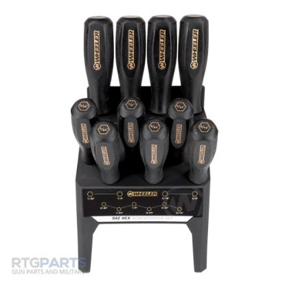 Wheeler, SAE Hex Bench Driver Set, 3/32 - 3/8, 10 Piece, Black, 661120750611, WH-4005280, RTG PARTS