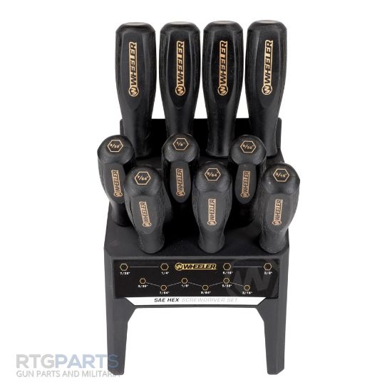 Wheeler, SAE Hex Bench Driver Set, 3/32 - 3/8, 10 Piece, Black, 661120750611, WH-4005280, RTG PARTS