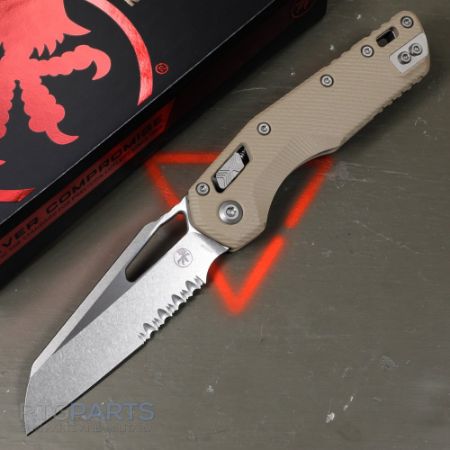 Picture of MICROTECH STANDARD ISSUE MSI, S/E, RAM-LOK, TAN G10, 3.9 INCH, STONEWASH, SERRATED, 210-11FLGTTA