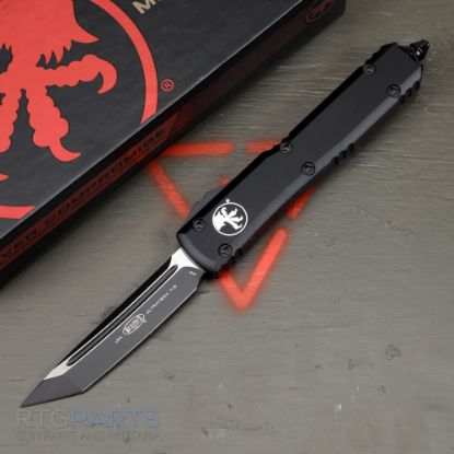 Picture of MICROTECH ULTRATECH T/E OTF AUTOMATIC KNIFE, BLACK, 3.4 INCH, BLACK BLADE, 123-1T