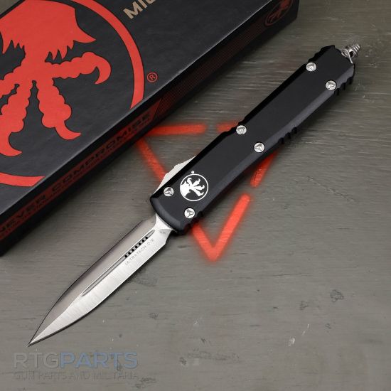 Picture of MICROTECH ULTRATECH D/E OTF AUTOMATIC KNIFE, BLACK, 3.4 INCH, SATIN, 122-4