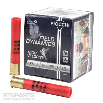 Picture of FIOCCHI FIELD DYNAMICS 410GA 3" #8 HIGH VELOCITY SHOTSHELLS, 25RD/BOX