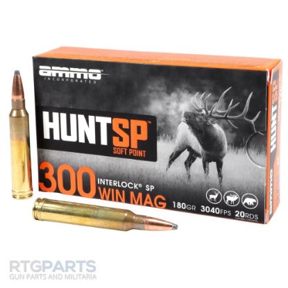 Picture of AMMO INC SIGNATURE HUNT SP 300 WIN MAG 180GR INTERLOCK SP, 20RD BOX
