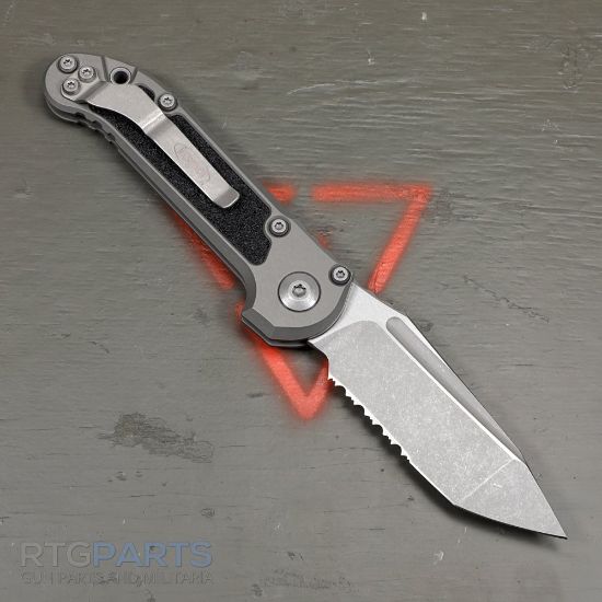 Picture of MICROTECH LUDT GEN III AUTO KNIFE, T/E, NATURAL CLEAR, 3.5 INCH, APOCALYPTIC, FULL SERRATIONS, 1136-12APNC