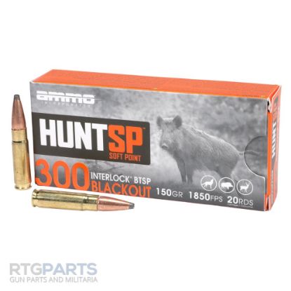 Picture of AMMO INC SIGNATURE HUNT SP 300 BLACKOUT 150GR INTERLOCK SP, 20RD BOX