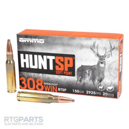 Picture of AMMO INC SIGNATURE HUNT SP 308WIN 150GR INTERLOCK SP, 20RD BOX