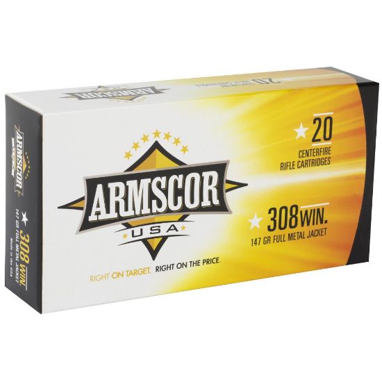 Picture of ARMSCOR 308 WIN 147GR FMJ, 20RD BOX