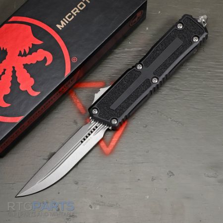 Picture of MICROTECH SCARAB II GEN III D/E-S OTF AUTOMATIC KNIFE, BLACK, 3.9 INCH, STONEWASH, 1180-10