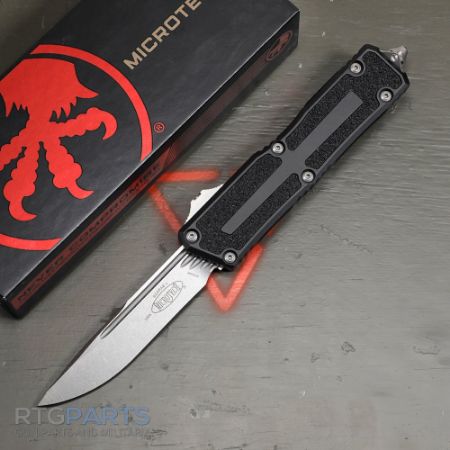Picture of MICROTECH SCARAB II GEN III S/E OTF AUTOMATIC KNIFE, BLACK, 3.9 INCH, STONEWASH, 1278-10