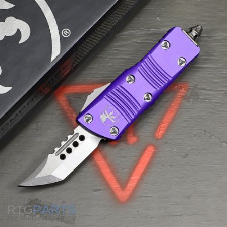 Picture of MICROTECH MINI TROODON HELLHOUND OTF AUTOMATIC KNIFE, PURPLE, 2 INCH, STONEWASH, 819-10PUS