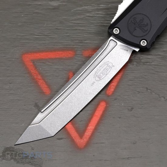 Picture of MICROTECH COMBAT TROODON GEN III T/E OTF AUTOMATIC KNIFE, BLACK, 4 INCH, STONEWASH, 1144-10