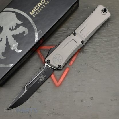 Picture of MICROTECH COMBAT TROODON INTERCEPTOR GEN III, OTF, NATURAL CLEAR, 4 INCH, BLACK BLADE, 1217-1NCS
