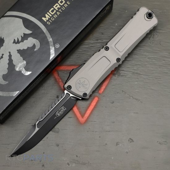 Picture of MICROTECH COMBAT TROODON INTERCEPTOR GEN III, OTF, NATURAL CLEAR, 4 INCH, BLACK BLADE, 1217-1NCS