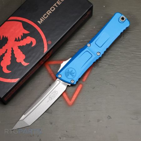 Picture of MICROTECH COMBAT TROODON GEN III T/E OTF AUTOMATIC KNIFE, BLUE, 4 INCH, STONEWASH, 1144-10BL