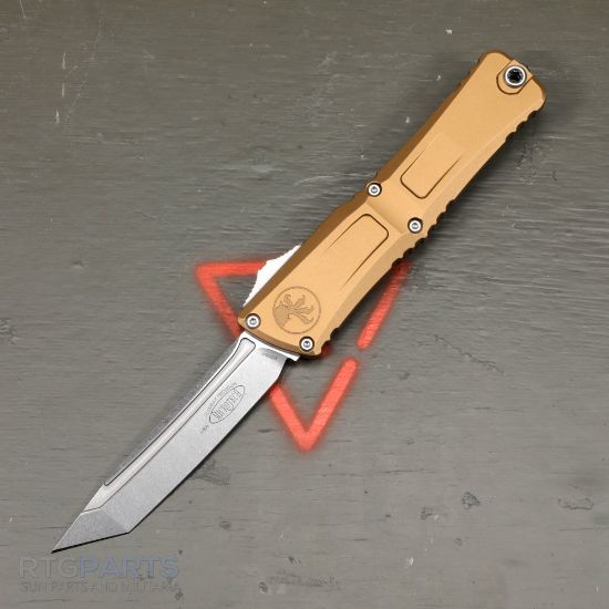 Picture of MICROTECH COMBAT TROODON GEN III T/E OTF AUTOMATIC KNIFE, TAN, 4 INCH, STONEWASH, 1144-10TA