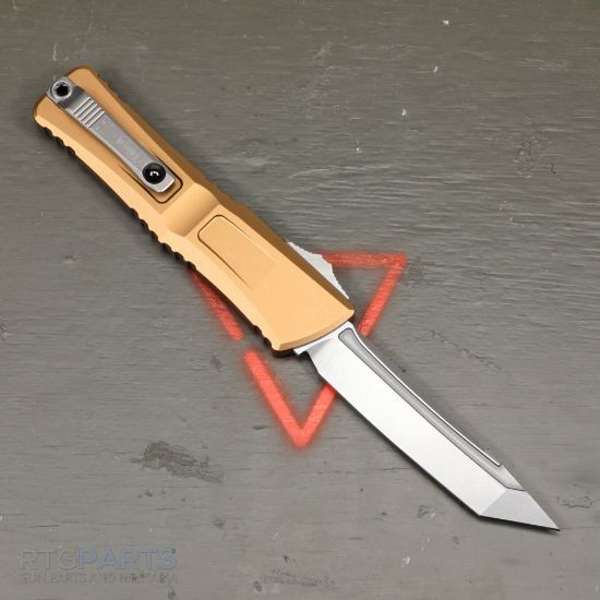 Picture of MICROTECH COMBAT TROODON GEN III T/E OTF AUTOMATIC KNIFE, TAN, 4 INCH, STONEWASH, 1144-10TA