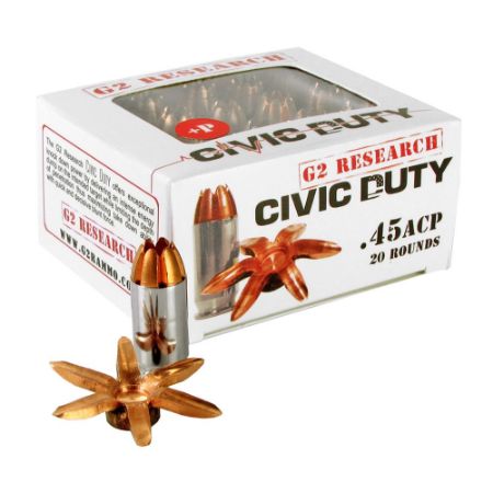 Picture of G2 RESEARCH CIVIC DUTY 45ACP 164GR HOLLOW POINT,  20RD BOX