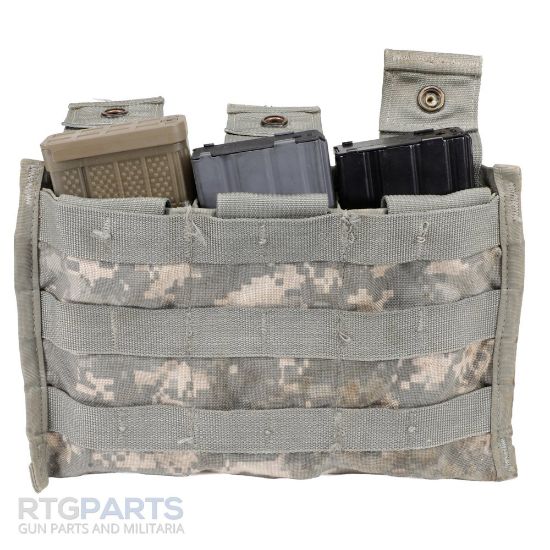 USGI ACU AR15 M4 3-CELL MAGAZINE POUCH, AT-DIGITAL, BIN-1482, RTG Parts