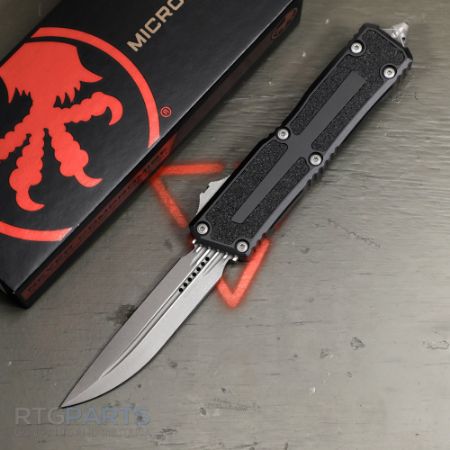 Picture of MICROTECH SCARAB II GEN III D/E-S OTF AUTOMATIC KNIFE, BLACK, 3.9 INCH, APOCALYPTIC, 1180-10AP