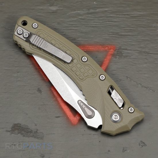 Picture of MICROTECH AMPHIBIAN, S/E, RAM-LOK, OD GREEN, FRAG G10, 3.9 INCH, STONEWASH, 137RL-10FRGTOD