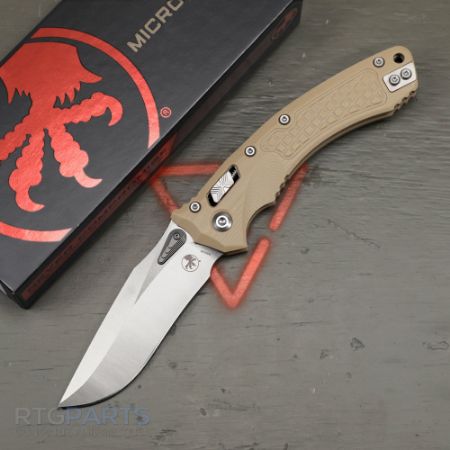 Picture of MICROTECH AMPHIBIAN, S/E, RAM-LOK, TAN, FRAG G10, 3.9 INCH, STONEWASH, 137RL-10FRGTTA