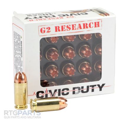 Picture of G2 RESEARCH CIVIC DUTY 40SW 122GR HOLLOW POINT,  20RD BOX