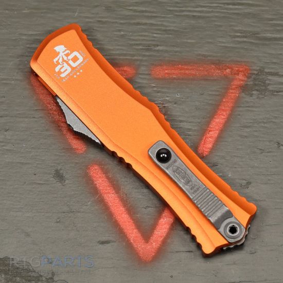 Picture of MICROTECH HERA II MINI D/E OTF, AUTOMATIC KNIFE, ORANGE 30TH ANNIVERSARY, 3 INCH, APOCALYPTIC, 1702M-10APOR30