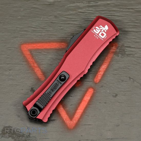 Picture of MICROTECH HERA II MINI D/E OTF, AUTOMATIC KNIFE, MERLOT, 30TH ANNIVERSARY, 3 INCH, BLACK BLADE, 1702M-1MR30