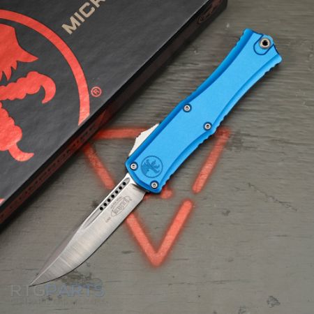 Picture of MICROTECH HERA II MINI S/E OTF, AUTOMATIC KNIFE, BLUE, 30TH ANNIVERSARY, 3 INCH, SATIN BLADE, 1703M-4BL30