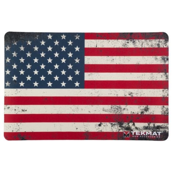 Picture of OLD GLORY US FLAG, RED WHITE BLUE, 11X17" GUN CLEANING & REPAIR MAT BY TEKMAT
