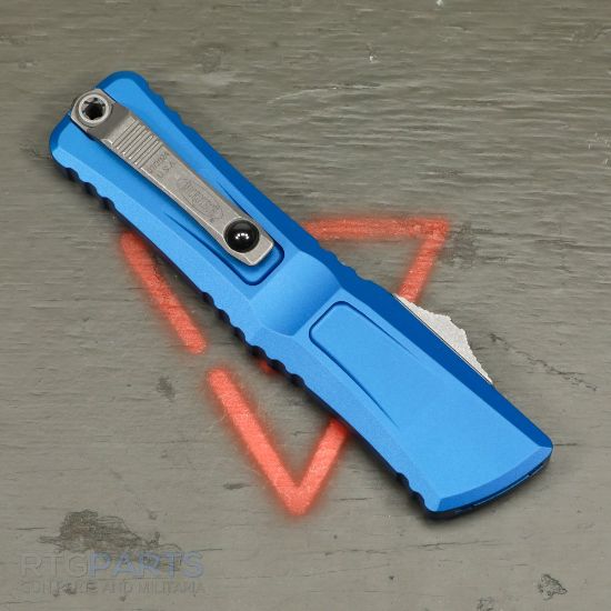 Picture of MICROTECH COMBAT TROODON GEN III D/E OTF AUTOMATIC KNIFE, BLUE, 4 INCH, APOCALYPTIC, 1142-10APBL
