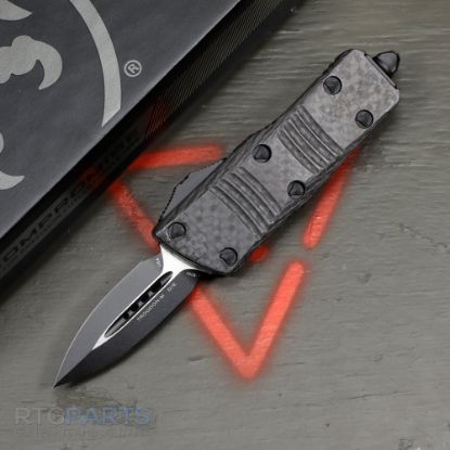 Picture of MICROTECH MINI TROODON , D/E, OTF, AUTOMATIC KNIFE, CARBON FIBER, 2 INCH, TACTICAL, 238-1CFS