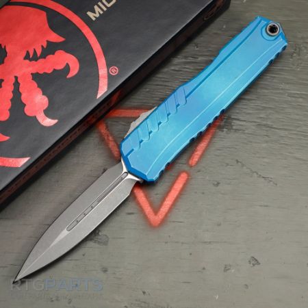 Picture of MICROTECH CYPHER II D/E OTF AUTOMATIC KNIFE, MARBLED BLUE, 3.5 INCH, APOCALYPTIC, 1242-10MBL