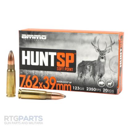 Picture of AMMO INC SIGNATURE HUNT SP 7.62X39 123GR INTERLOCK SP, 20RD BOX