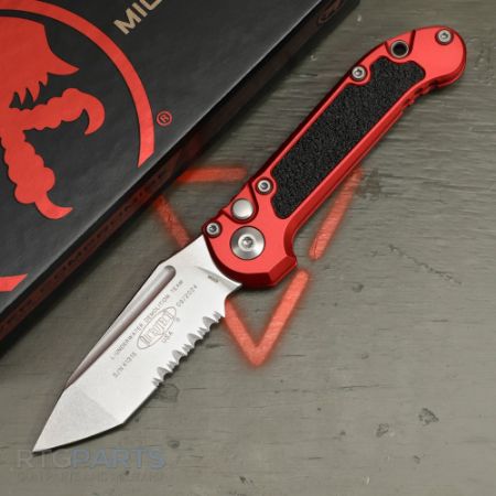 Picture of MICROTECH LUDT GEN III AUTO KNIFE, T/E, RED, 3.5 INCH, STONEWASH, SERRATED, 1136-11RD