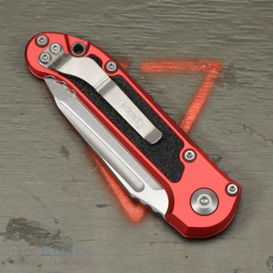 Picture of MICROTECH LUDT GEN III AUTO KNIFE, T/E, RED, 3.5 INCH, STONEWASH, SERRATED, 1136-11RD