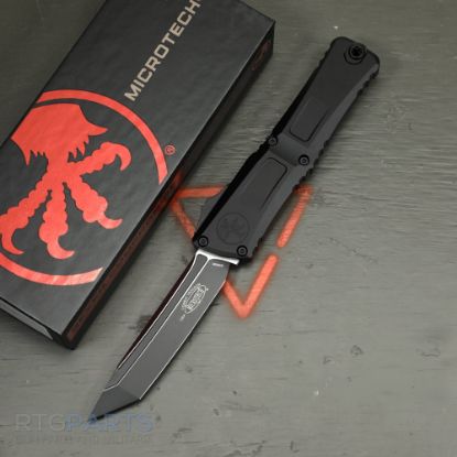 Picture of MICROTECH COMBAT TROODON GEN III T/E OTF AUTOMATIC KNIFE, BLACK, 4 INCH, BLACK TACTICAL BLADE, 1144-1T