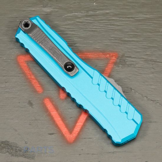 Picture of MICROTECH CYPHER II D/E OTF AUTOMATIC KNIFE, TURQUOISE, 3.5 INCH, APOCALYPTIC, 1242-10APTQ