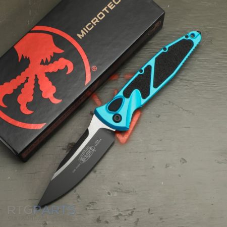 Picture of MICROTECH SOCOM ELITE AUTO KNIFE, S/E, TURQUOISE, 4 INCH, BLACK TACTICAL BLADE, 160A-1TQ