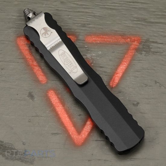 Picture of MICROTECH DIRAC D/E OTF AUTOMATIC KNIFE, BLACK, 2.9 INCH, STONEWASH, 225-10