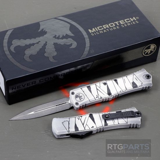 Picture of MICROTECH HERA II MINI D/E OTF, AUTOMATIC KNIFE, HALLOWEEN MUMMY WRAP, 3 INCH, APOCALYPTIC, 1702M-1HWMYS
