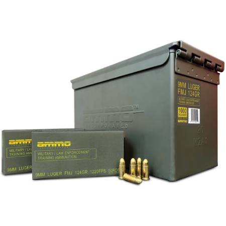 Picture of 1,000RD AMMO CAN OF AMMO INC MIL/LE TRAINING AMMO 9MM 124GR FMJ