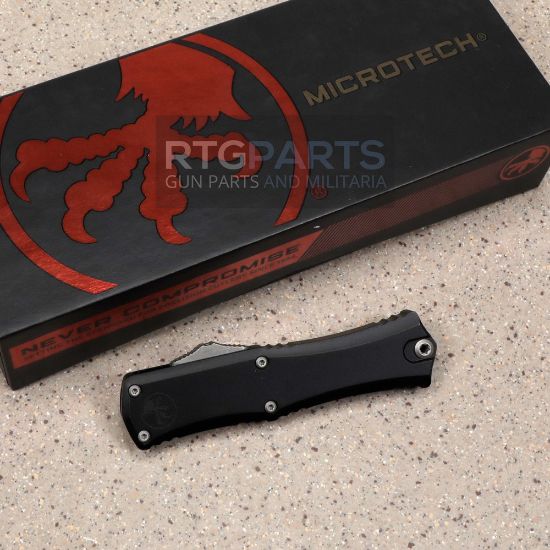 Picture of MICROTECH HERA II MINI D/E BAYONET OTF, AUTOMATIC KNIFE, BLACK 30TH ANNIVERSARY, 3 INCH, APOCALYPTIC, 1701M-10AP30