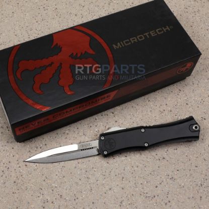 Picture of MICROTECH HERA II MINI D/E BAYONET OTF, AUTOMATIC KNIFE, BLACK 30TH ANNIVERSARY, 3 INCH, STONEWASH, 1701M-1030